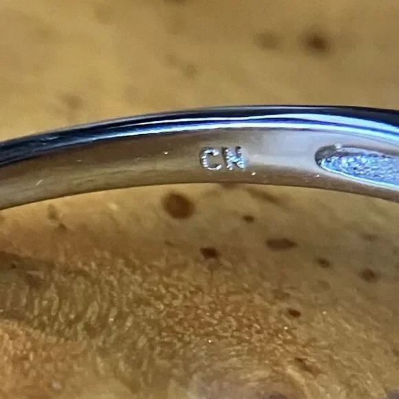 Natural Black Spinel Sterling Silver Teardrop Ring Size 9 - Picture 7 of 10